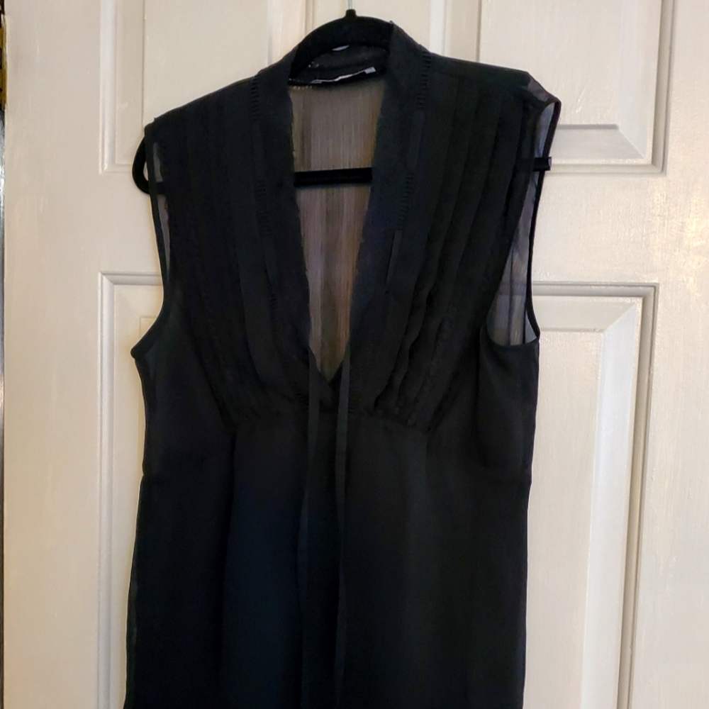 Black top with mesh and lace
